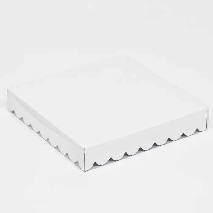 Коробочка для печенья, серебряная, 18 х 18 х 3 см