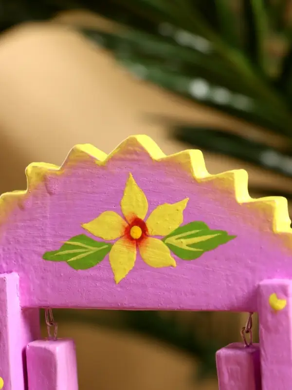 Сувенир &laquo;Зайки на качелях&raquo;, 11&times;5.4&times;14.4 см, дерево, сиреневый