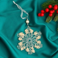 Украшение ёлочное "Снежинка ажурная" d-12 см, микс, прозрачный Украшение ёлочное "Снежинка ажурная" d-12 см, микс, прозрачный