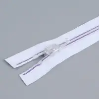 Молния &laquo;Спираль&raquo;, №5, разъёмная, замок автомат, 60 см, белая, сиреневая