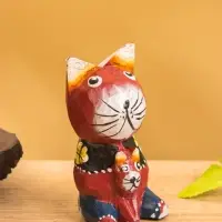 Сувенир интерьерный "Котики" 5х5х8 см, дерево, цв. бордовый