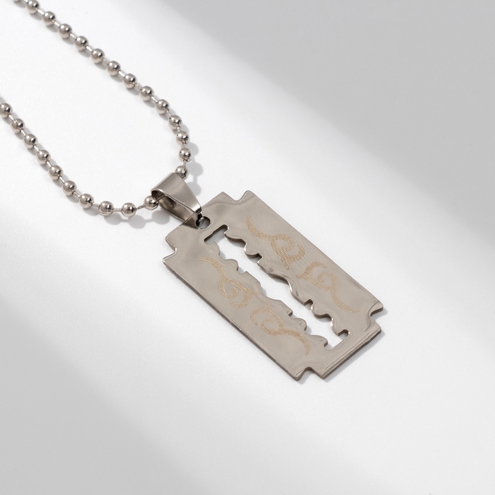 Кулон унисекс &laquo;Лезвие&raquo;, цвет серебро, 47 см