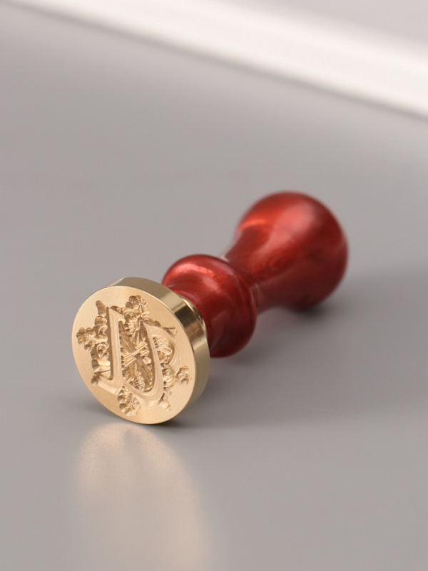 Печать для сургуча с пластиковой ручкой "Буква U на вензеле" 2,5х2,5х6,3 см