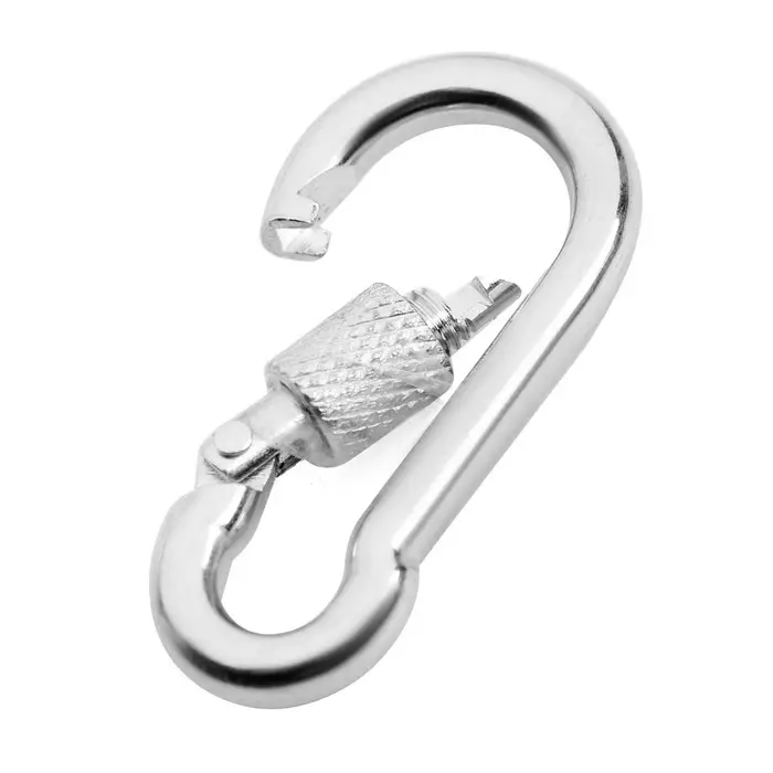 Карабин монтажный с фиксатором ТУНДРА krep, DIN5299D, 5&times;50 мм, оцинкованный, 1 шт.