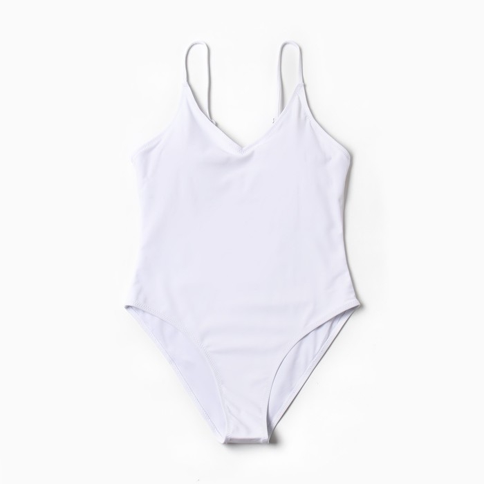 Купальник слитный женский однотонный MINAKU цвет белый, размер 44 Купальник слитный женский однотонный MINAKU цвет белый, размер 44