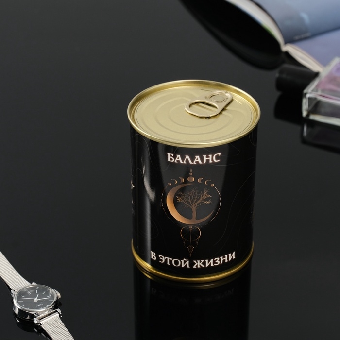 Подарочные носки в банке &laquo;Баланс в этой жизни&raquo;, (внутри носки женские, цвет белый)