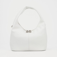 Сумка-хобо Vita на молнии, цвет белый Сумка-хобо Vita на молнии, цвет белый