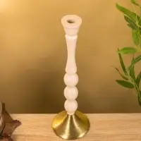 Подсвечник на 1 свечу "Бежевый" 10,5х10,5х34,5 см