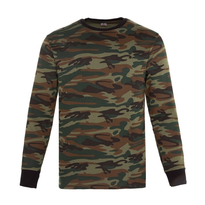 Лонгслив мужской с начёсом, цвет МИКС камуфляж коричнево-зелёный, размер 48 Лонгслив мужской с начёсом, цвет МИКС камуфляж коричнево-зелёный, размер 48