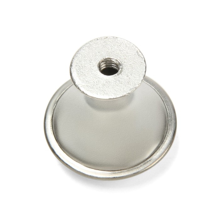 Ручка кнопка ТУНДРА, d=23 мм, цвет матовый никель, 8 шт TMP