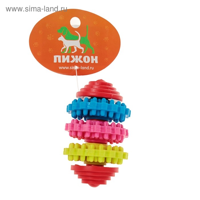 Игрушка литая "Шестеренки" (з вращающихся кольца), TPR, 7,5 см