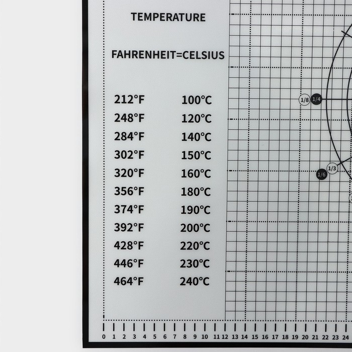Армированный коврик для выпечки с разметкой KONFINETTA, силикон, 60&times;50 см, цвет чёрный