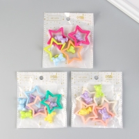 Бусины для творчества пластик "Медведь и звезда. Конструктор" набор 4 пары 4,4х4,4х0,7 см