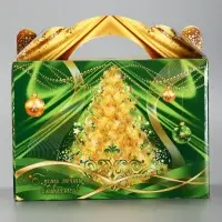 Подарочная новогодняя коробка &laquo;Праздничный шелк&raquo; в зеленом, 25&times;12&times;24 см