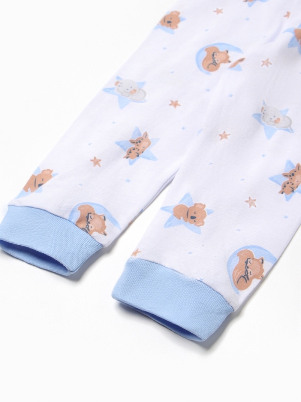 Ползунки с открытой ножкой детские ATA kids &laquo;Сон&raquo;, молочные/голубые, рост 68