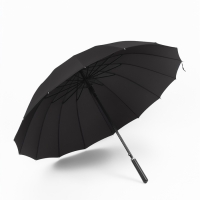 Зонт-трость п/авт R51/60 16сп П/Э В/У ОДНОТОН прямая ручка кожзам черный пакет Зонт-трость п/авт R51/60 16сп П/Э В/У ОДНОТОН прямая ручка кожзам черный пакет