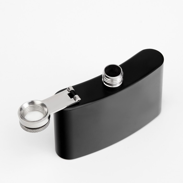 Фляжка Мастер К, 90 мл, подарочная, армейская, 3 oz, нержавеющая сталь, чёрная