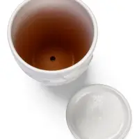 Горшок цветочный с поддоном 1,4 л, d15/h13 см белый керамика, "Голландия" (М)