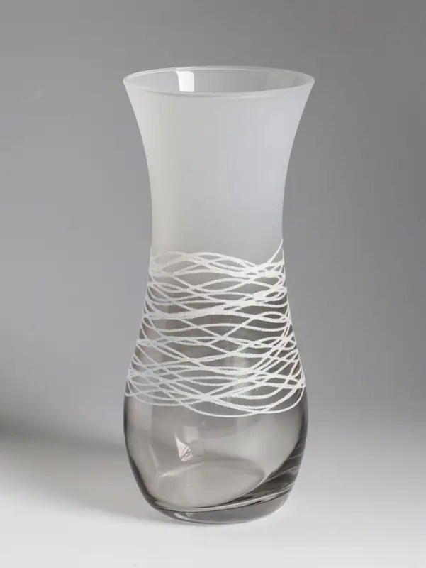 Ваза &laquo;Полли&raquo;, дымка, волна, h=26 см, стекло