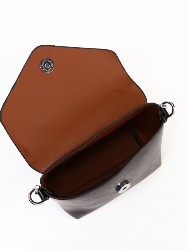 Сумка женская, 27*7*12, отд на молнии, длин ремень, черный