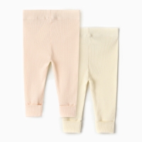 Комплект леггинсов детских MINAKU: Basic Line BABY, цвет молочный/кремовый, рост 62-68