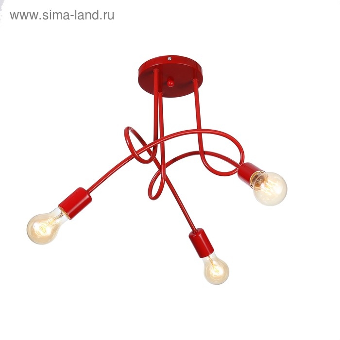 Светильник "Узел" красный 3x40W E27 85x85x40 см