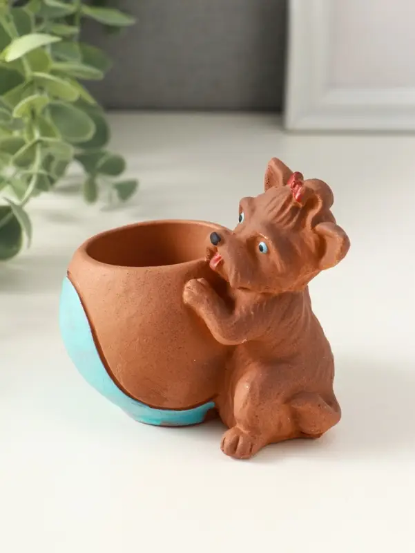 Подставка для мелочей &laquo;Собака с мячом&raquo; мультиколор, 8&times;10&times;6 см, гипс