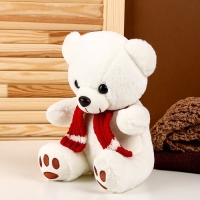 Мягкая игрушка &laquo;Мишка в шарфе&raquo;, 24 см, цвет белый