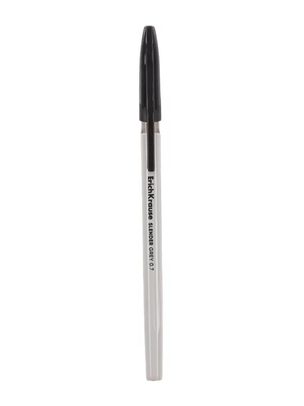 Ручка шариковая ErichKrause Slender Stick Grey, Super Glide, 0.7 мм, чёрная