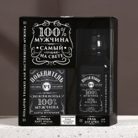 Новогодний подарочный набор косметики &laquo;100% мужчина&raquo;, гель для душа во флаконе виски 250 мл и игральные карты , Новый Год