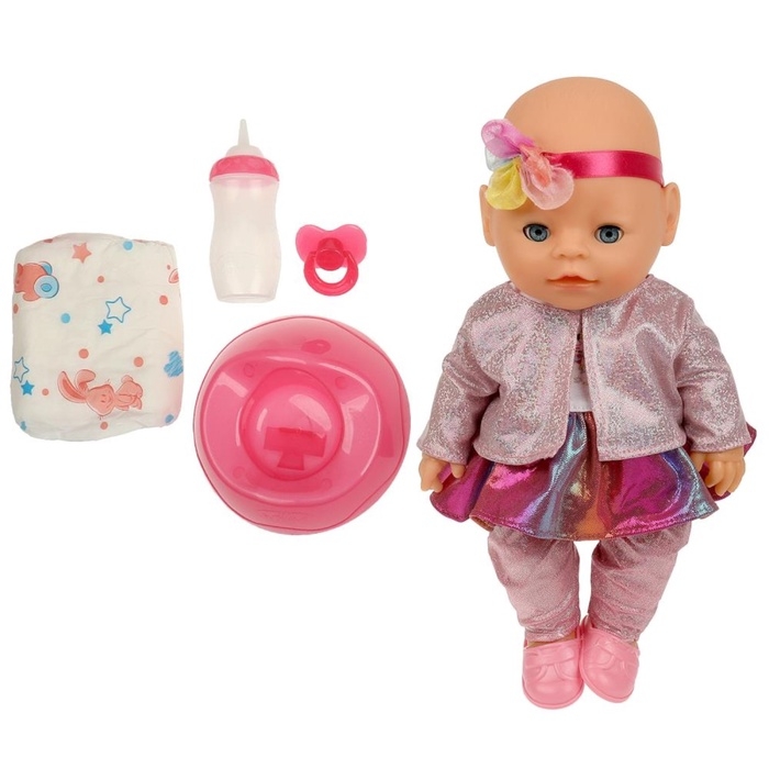 Кукла - пупс интерактивный &laquo;Сашенька&raquo;, 30 см, песни Шаинского, говорит 2000 слов, пьёт, писает, закрывает глаза, 4 аксессуара