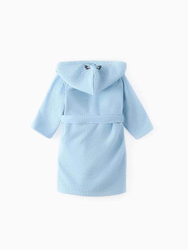 Халат махровый детский "Акула" р-р 32 (110-116 см), голубой