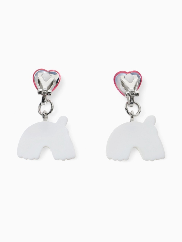 Серьги-клипсы детские "Выбражулька" радуга с бабочкойс сердцем кристалл, цветные