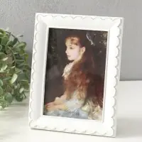 Фоторамка полистоун 13х18 см "Узор волна" белая 22х17х2,5 см