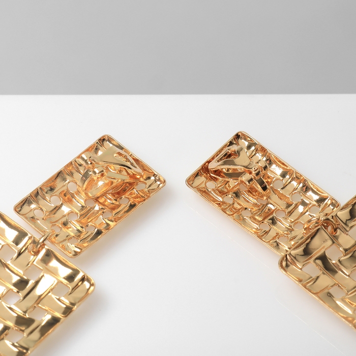 Клипсы &laquo;Лёгкость&raquo; плетёнка, цвет золото