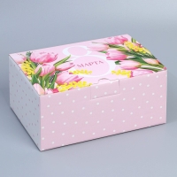 Коробка подарочная сборная, упаковка, &laquo;8 марта&raquo;, 22 х 15 х 10 см