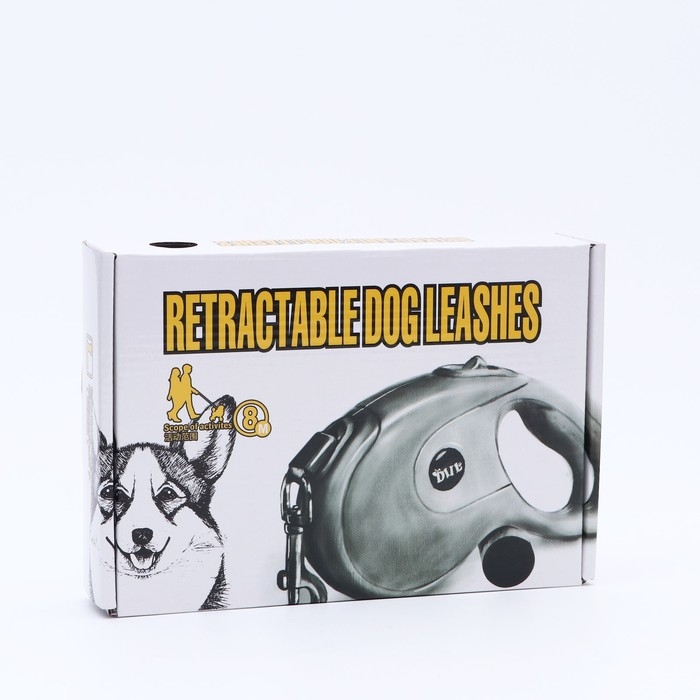 Рулетка DIIL, 8 м, до 50 кг, лента, прорезиненная ручка, голубая с серым