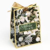 Пакет подарочный новогодний с лентой &laquo;Зима&raquo;, 13 х 19 х 9 см