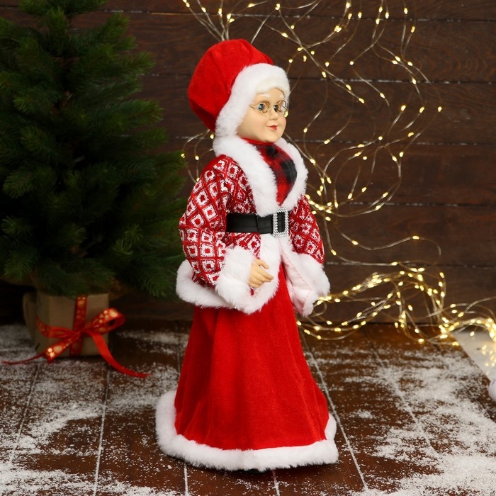 Бабушка Зима Бабушка Зима "В красной шубе ромбик, с ремешком" 45х20 см