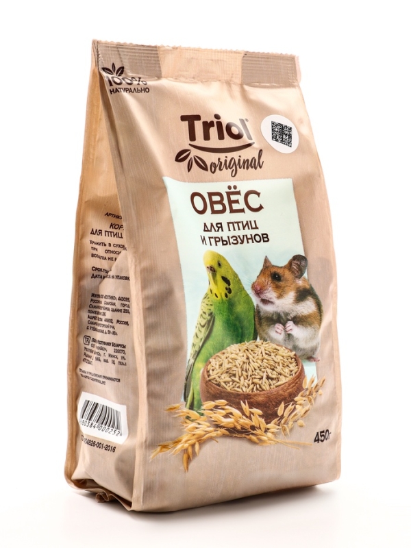 Корм Triol для птиц и грызунов, овес, 450 г