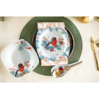 Подставка под ложку новогодняя Дорого внимание &laquo;Снегирь&raquo;, 21,4 х 7,5 см, стекло