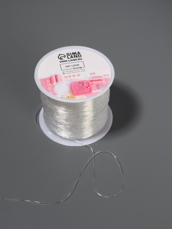 Нить для плетения 100&plusmn;1м d0,4мм эластичная силикон прозрачный АУ