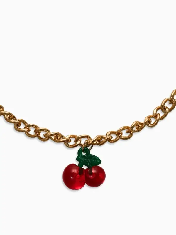 Цепь с подвесами "Вишня", цветная в золоте
