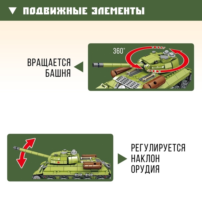 Конструктор «Армия. Советский танк», 578 деталей Конструктор «Армия. Советский танк», 578 деталей