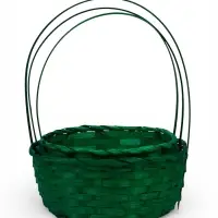 Набор корзин 3 шт 22х18x10 24х19x10 27х21x10 см ручка h=24/26/28 см зеленый