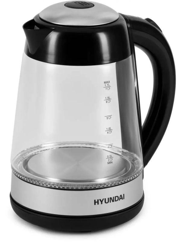 Чайник HYK-G3803 1.7л. 2200Вт черный серебристый