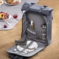 Набор для пикника Picnivo на 4 персоны, темно-серый меланж