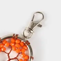 Брелок ловец снов "Древо жизни" 19 см, цв. оранжевый