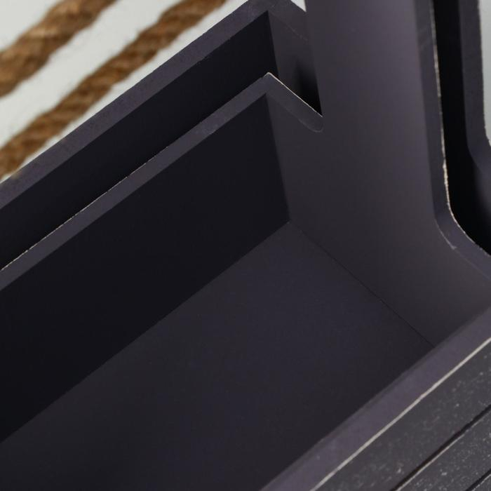 Набор кашпо деревянных 2 в 1 (25.5×15×30; 20×12×23) Набор кашпо деревянных 2 в 1 (25.5×15×30; 20×12×23) "Прованс", серый графит