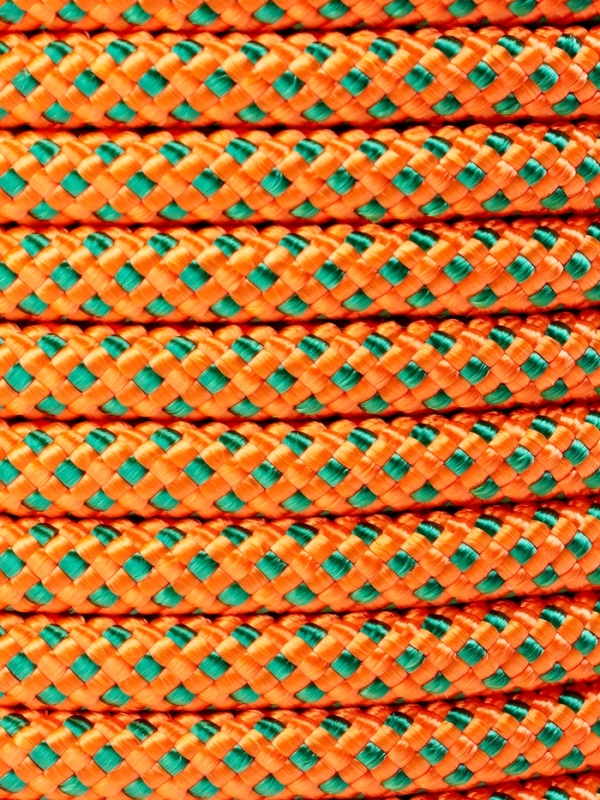 Веревка страховочно-спасательная "Climb" 32 прядная, зелено-оранжевая, d= 8 мм, 50 м